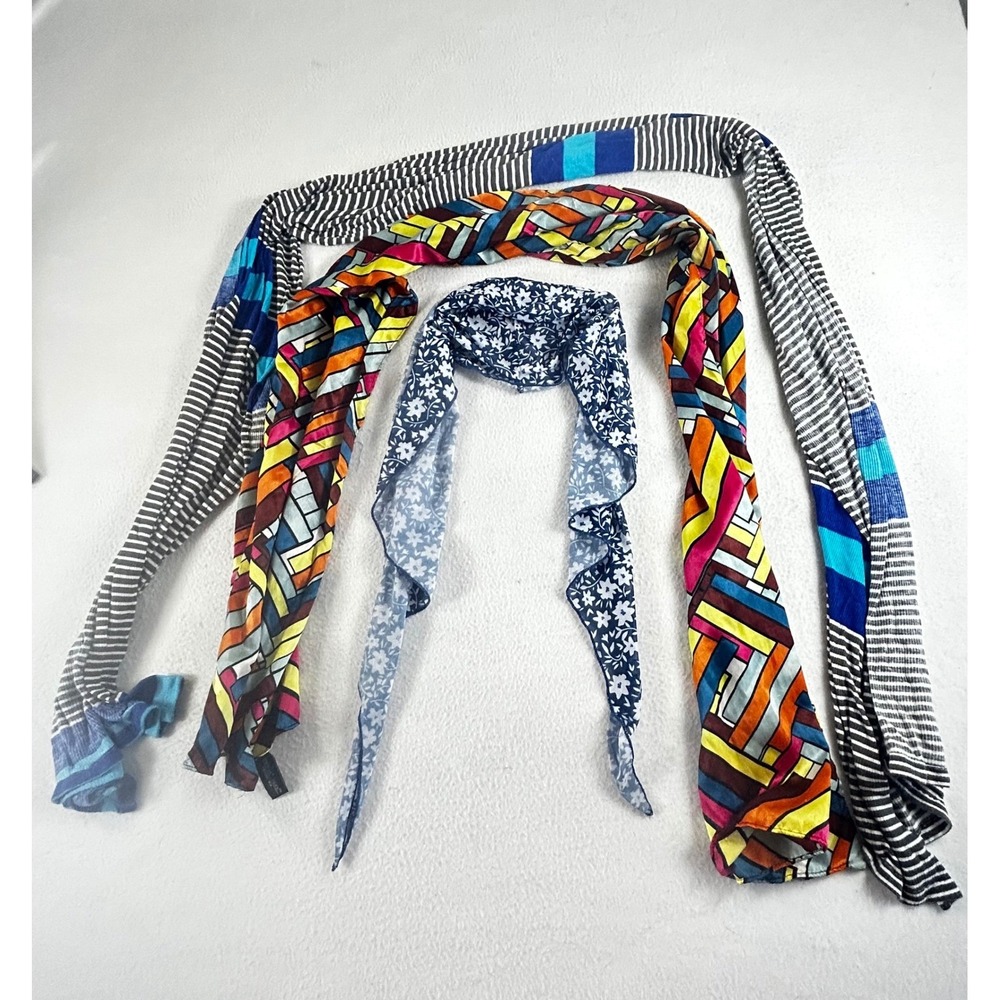 Scarf Bundle Women OS MultiColor Boho Geometric Floral Layer Striped Lightweight